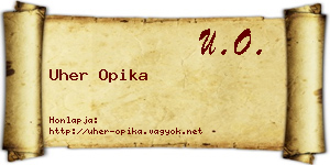 Uher Opika névjegykártya